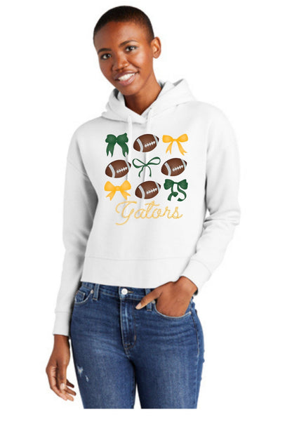 Gators Girl Bow Football Hoodie - (Youth Sizes Available)